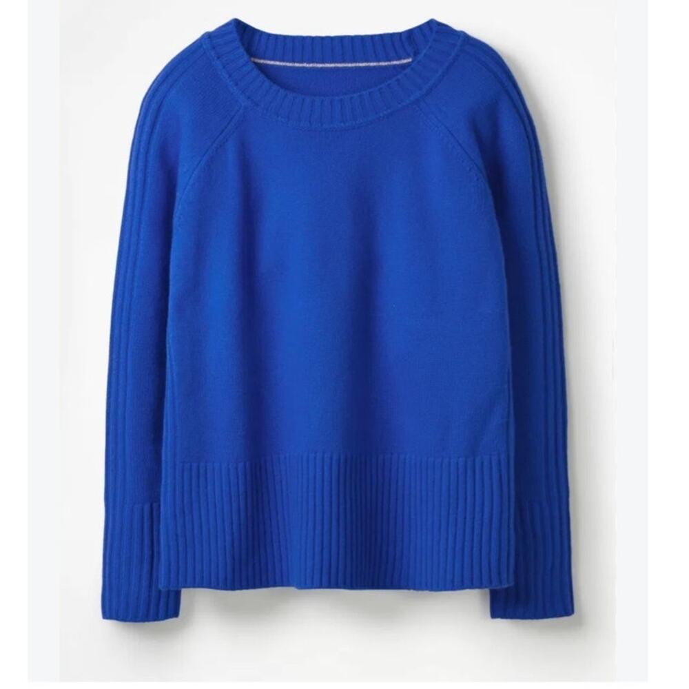 BODEN Heidi Jumper Royal Blue Raglan Sleeve Sweater Wool Blend Medium